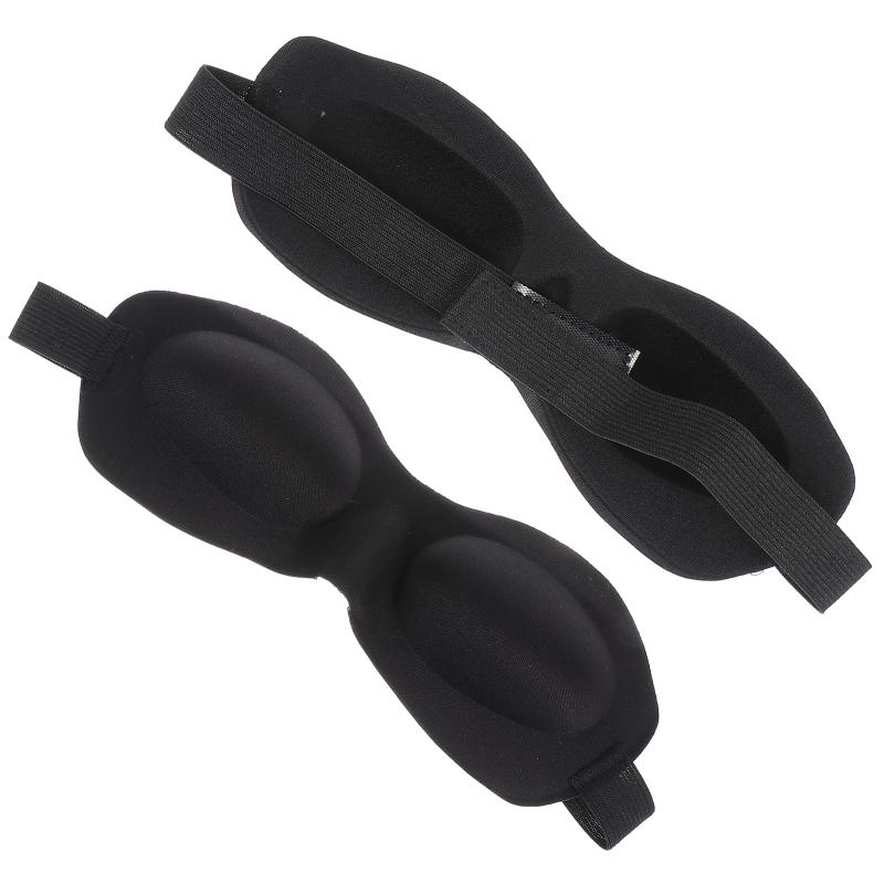 

Headphones & Earphones 2Pcs Portable Sleep Eye Masks Shading Blindfolds Sleeping Patches (Black)
