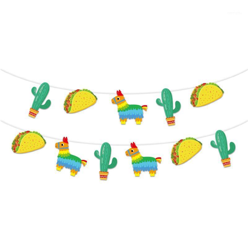 

Party Decoration BA268 Cactus Alpaca Dogs Cinco De Mayo Mexican Carnical Design Paper HAPPY BIRTHDAY Wall Hanging Banners Flag