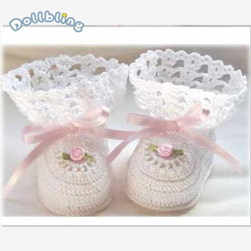 

First Walkers High Quality Purely Manual Knitting Baby Shoes Big Petal Design Ribbon Born Soft Cotton Yarn Crochet Boot