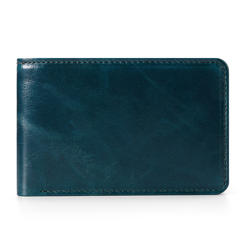 

Genuine Leather Wallet Men's Business Card Holder Man Mini Ultra Thin ID Bank Bag Pocket Wallet Blocking, Coffee