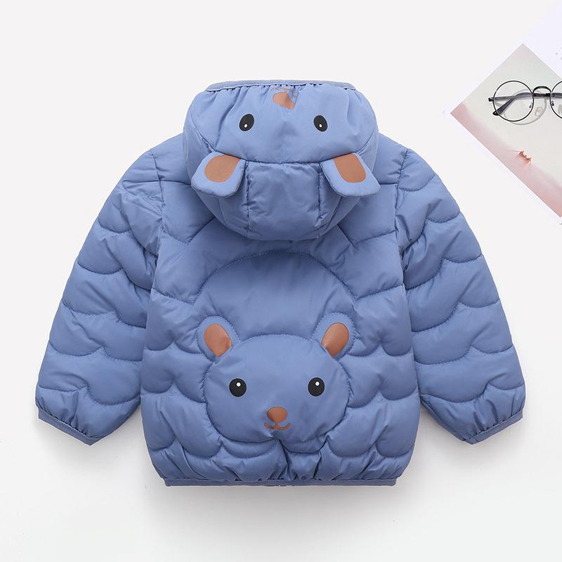 

Jackets Cute Baby Girls Jacket Kids Boys Light Down Coats With Ear Hooded Autumne Spring Girl Winter Clothes Infant Children's Clothing, Blue;gray
