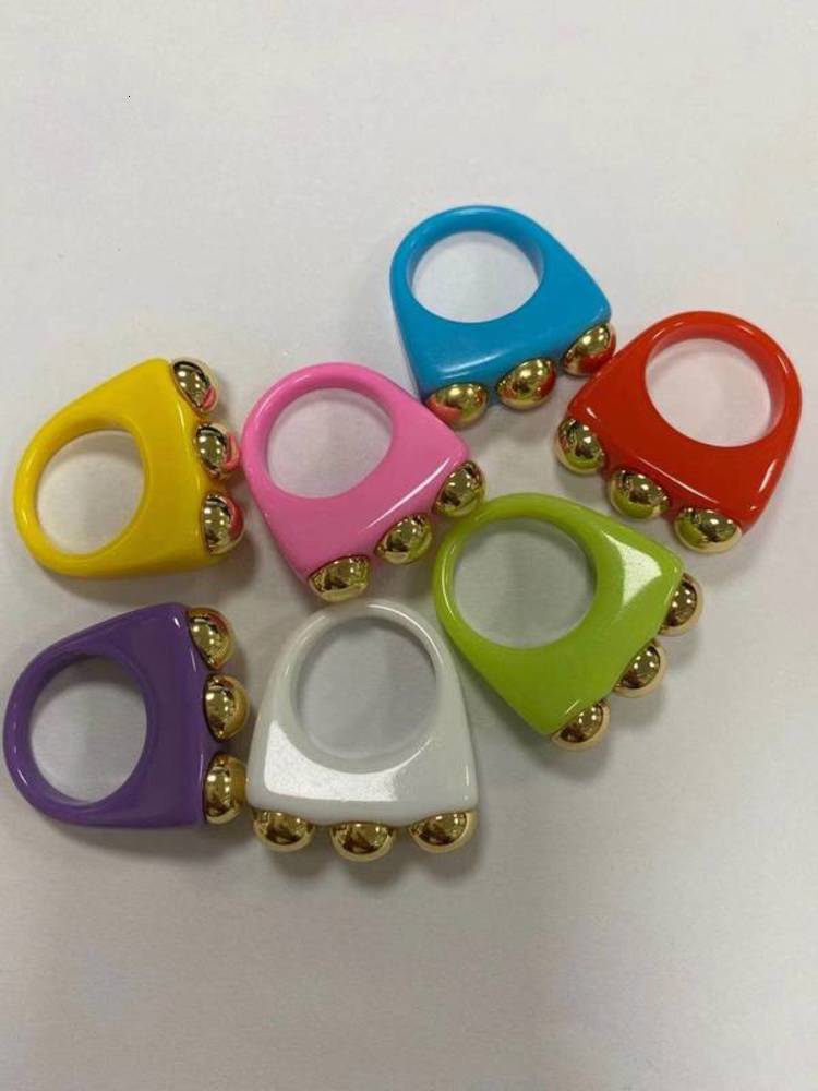 Fashion exaggeration trendy street acrylic color resin women's 2021 new ring-image-687185376