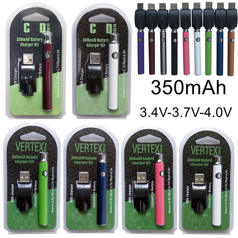 

Vertex Co2 Vape Battery Preheat Preheating 350mAh VV Variable Voltage Batteries 510 Thread For E Cigarettes Oil Cartridges Carts