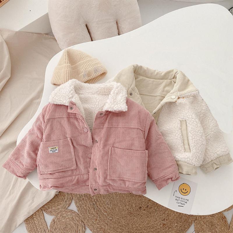

Jackets Toddler Girl Coats Winter 2022 Plus Velvet Thicken Warm Solid Color Children Christmas Kids Outwear Clothes Drop, Blue;gray