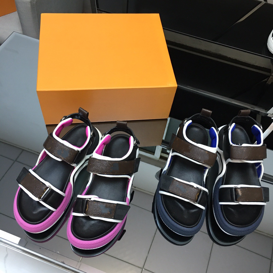 

Tide sandals women's summer 2021 increased sponge cake platform online celebrity sports and leisure beach shoes, Black