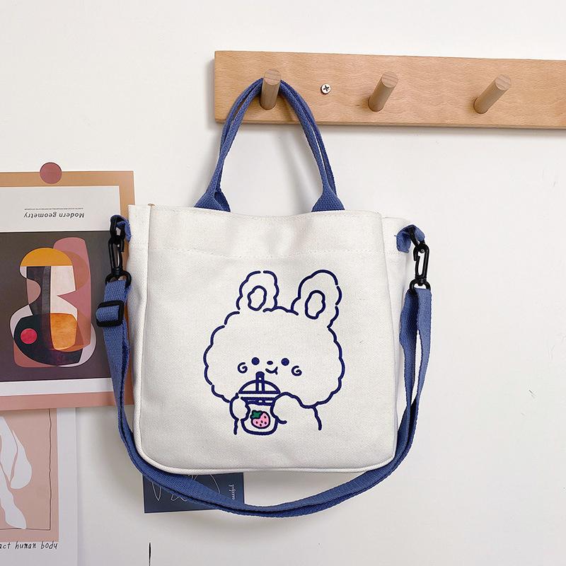 

Evening Bags Canvas Totes Purses And Handbags For Women 2021 Fashion Girl Female Shopper Casual Solid Color Cute Cartoon Crossbody Bag Walle