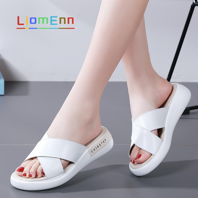 

Slippers Summer Women House Indoor Home 2021 Lady Casual Shoes Flip Flops Sandal White Black Light Soft Chaussure Femme