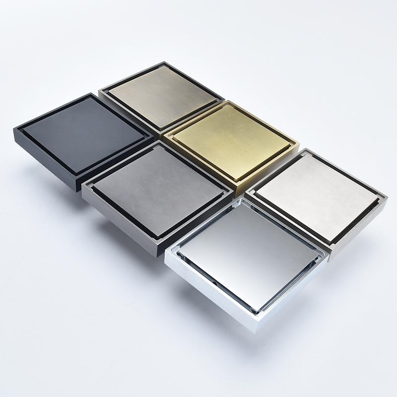 

Other Bath & Toilet Supplies Black Chrome Brass Bathroom 10 X Cm Shower Square Invisible Floor Drain Cover Waste
