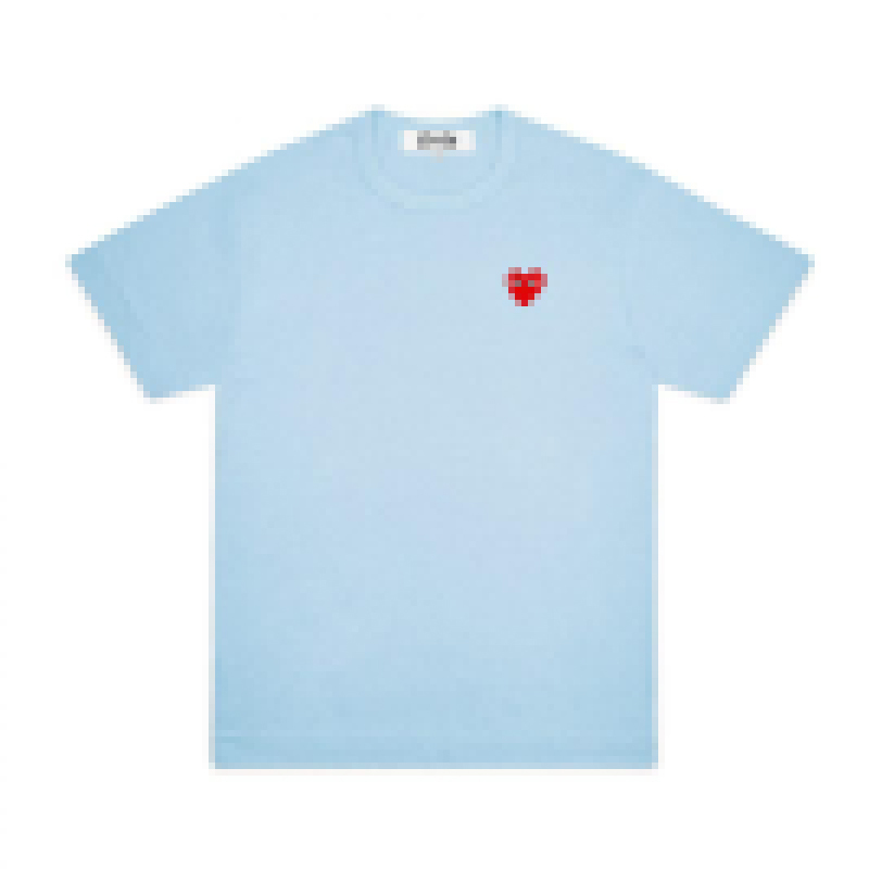 

Best Quality CommeS DES GARCONS CDG PLAY Heart Tee Short Sleeve T-Shirt short Tee Des Garcons T-shirt C050 Sky Blue, White