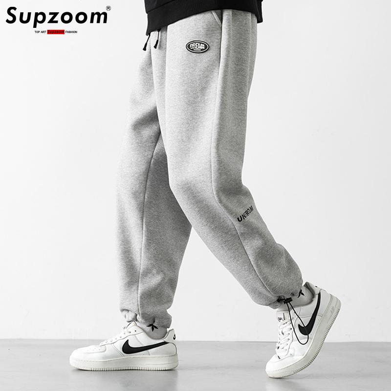 

Men's Pants Supzoom 2022 Arrival Sweatpants Elastic Waist Autumn Loose Embroidery Trend Casual Knitted Men Cotton, Black