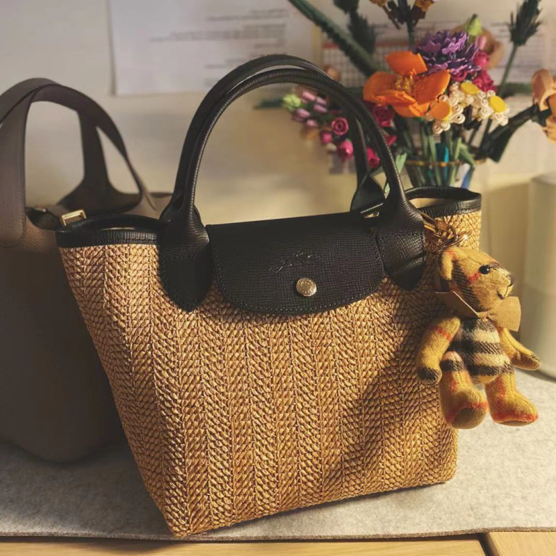 

french new longxiang small straw dumpling one shoulder portable large capacity mommy bag fashion rattan girl