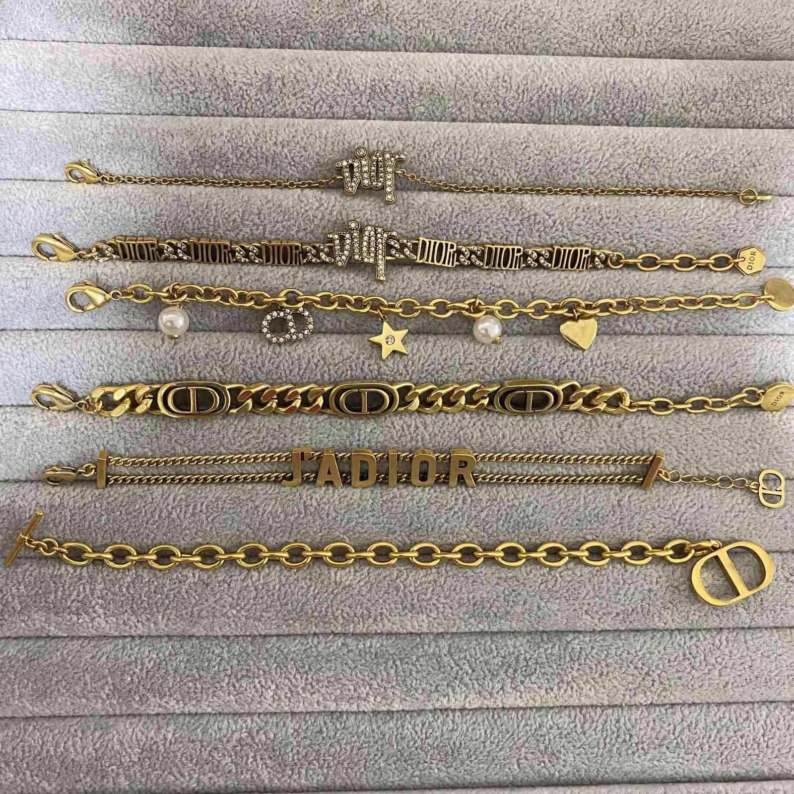 

Dijia / new Bracelet Mini design CD letter inlaid stone brass women's classic couple 6XJ6, Black