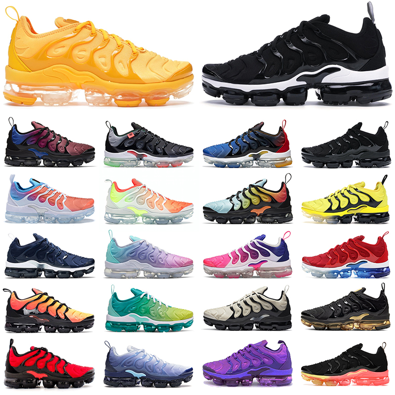 

men women tn vapor max plus running shoes Reverse Sunset Wolf Grey Worldwide Triple Black Metallic Gold Psychic Pink Orange mens trainers ou