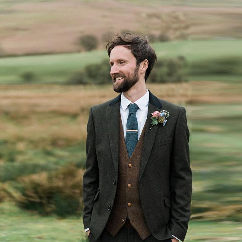 

Men's Suits & Blazers 2021 Dark Green Men Suit For Wedding Tweed Blazer Custom Peaked Lapel Classic Jacket Slim Fit Tuxedo 3 Piece Business, Custom made color