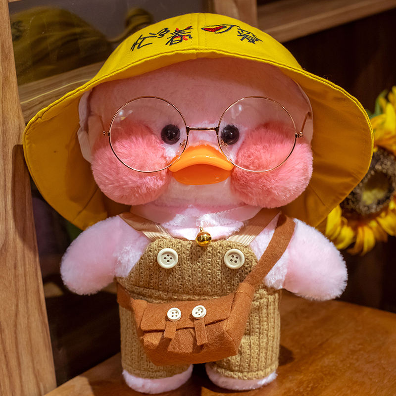 

Kawaii Lalafanfan Duck Plush Toy Stuffed Animal Soft Plushie Pink Yellow Duck Accompany Doll Toys for Kids Girls Birthday Gift, 26