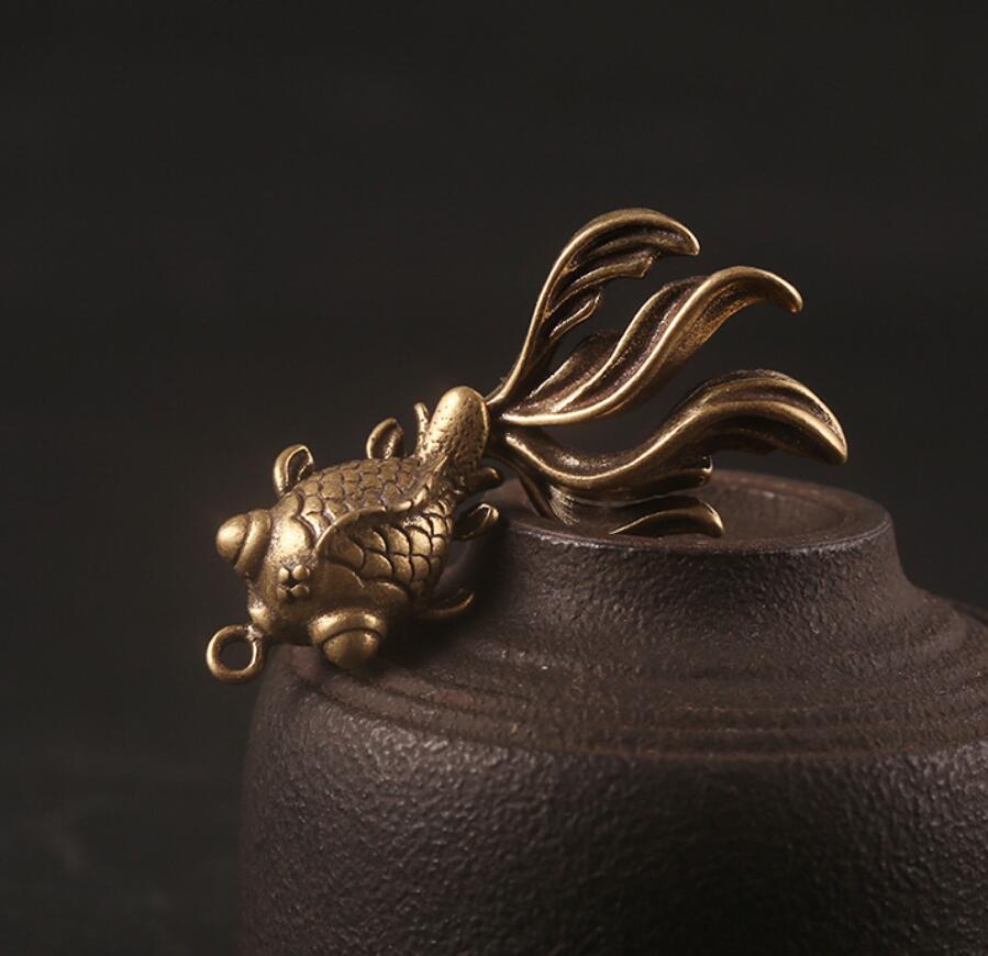 

Pure copper goldfish small handicraft ornaments, Silver