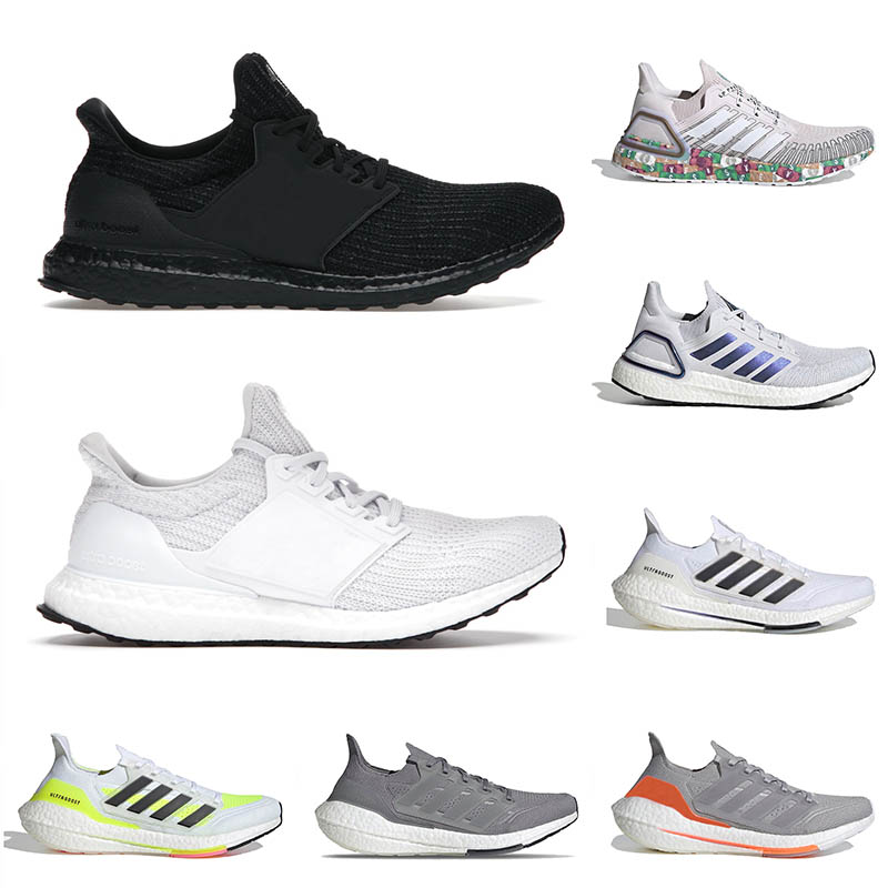 

Classic 2021 Ultraboost Triple Black ALL White 6.0 Running Shoes Mens Women Legend Ink Currency Carbon Scarlet Trainers Sneakers, White;red
