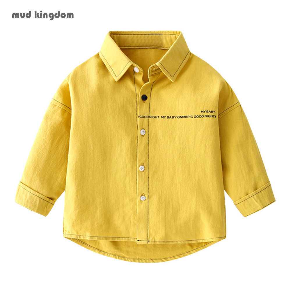 

Mudkingdom Boy Collar Shirt Solid Cotton Tops Long Sleeve Kid Clothes Shirts for Toddler Boys 210615, Green