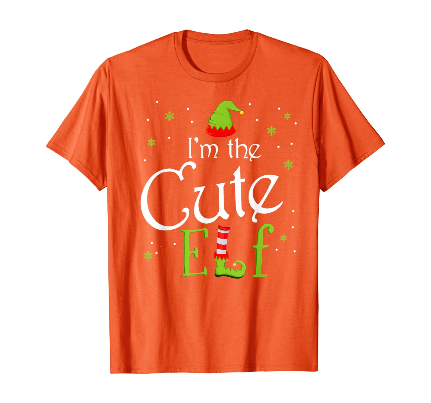 

I'm The Cute Elf Funny Group Matching Family Xmas Gift T-Shirt, White;black