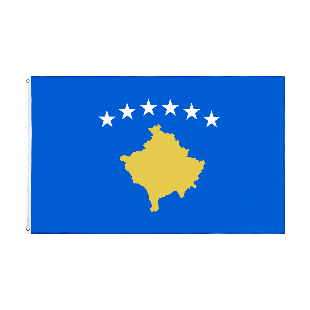 

Kosovo Natinal Flag Retail Direct Factory Wholesale 3x5Fts 90x150cm Polyester Banner Indoor Outdoor Usage Canvas Head with Metal Grommet