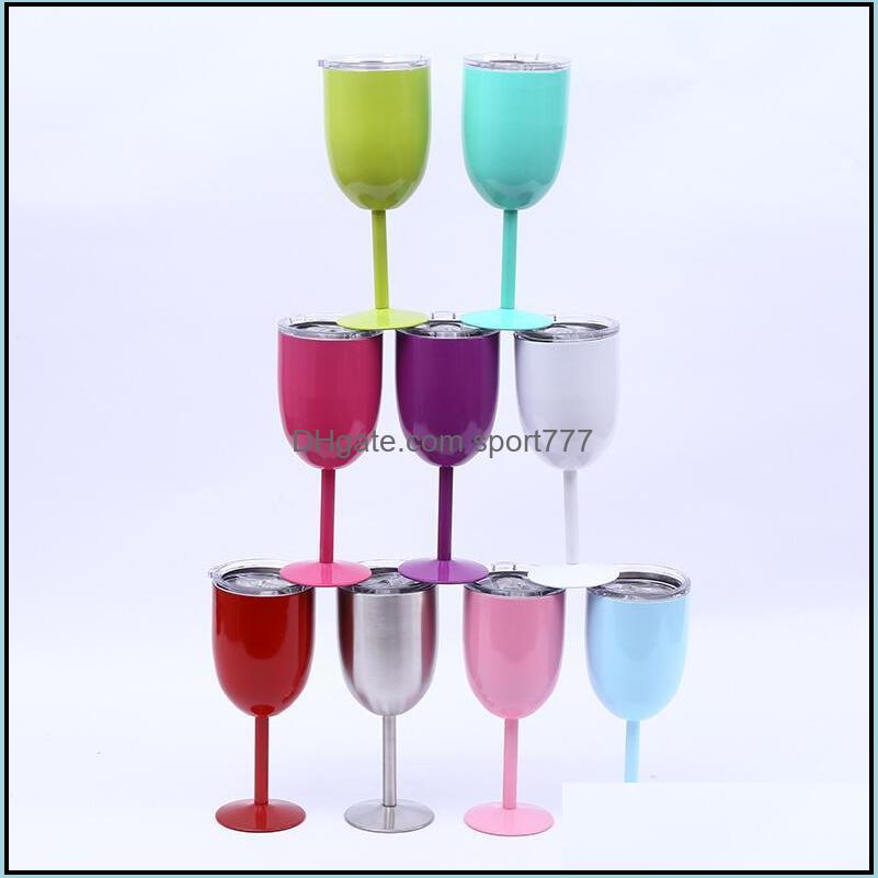 

Drinkware Kitchen, Dining Bar Home & Garden10Oz Wine Glasses 304 Stainless Steel Double Wall Vacuum Tumbler Insated Cups With Lids Cup Glass