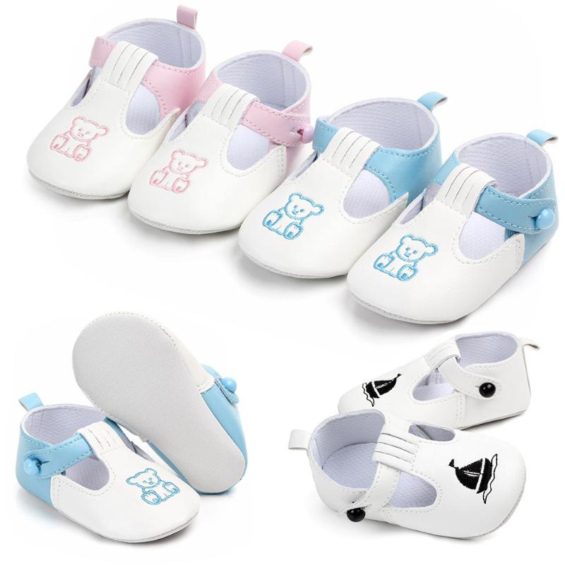 

Arrival Born Baby Shoes PU Leather Girl Soft Sole First Walker Bear Casual For 0-18M Walkers