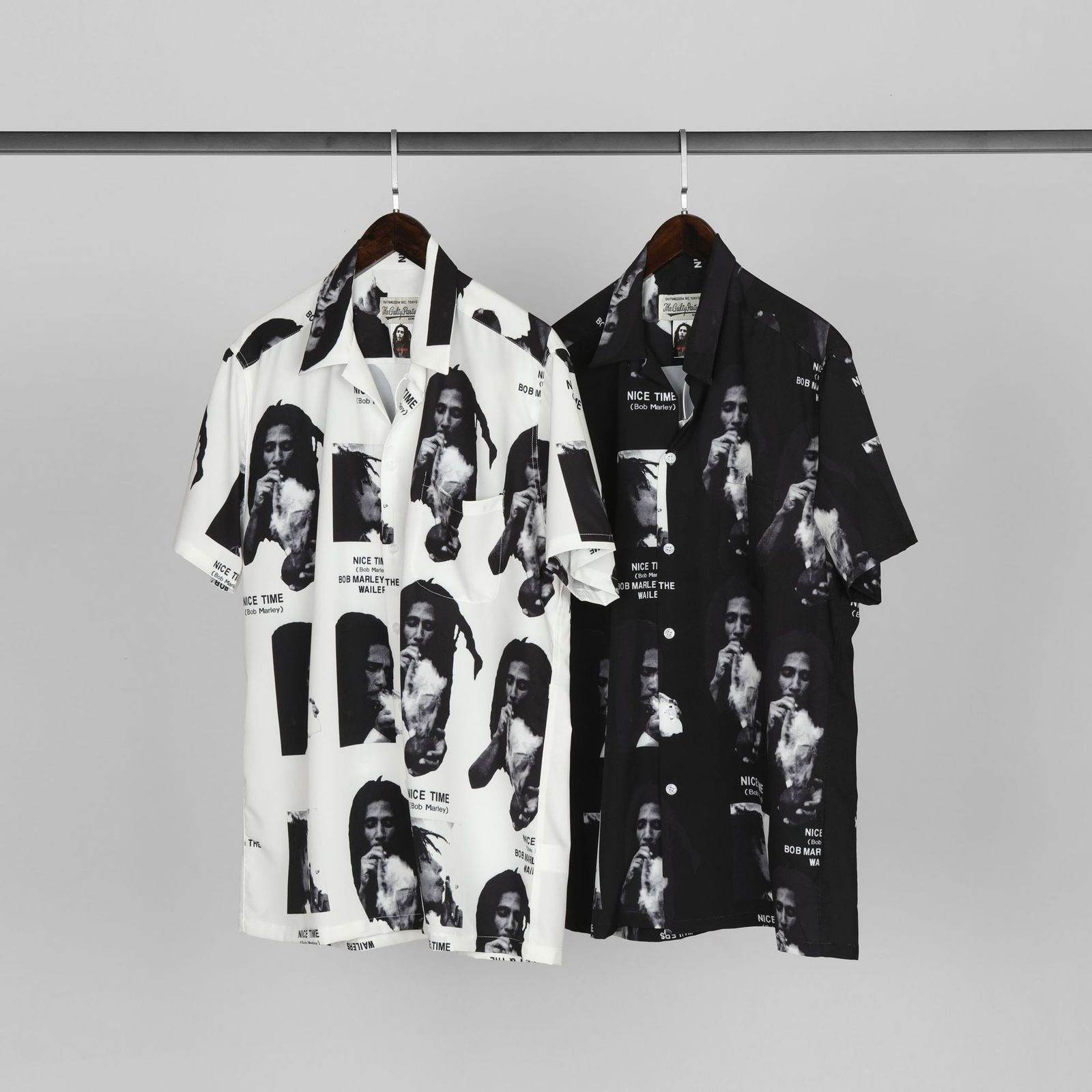 

Wacko Maria co branded Bob Marley Hawaiian Shirt Short Sleeve AP6B, White;black