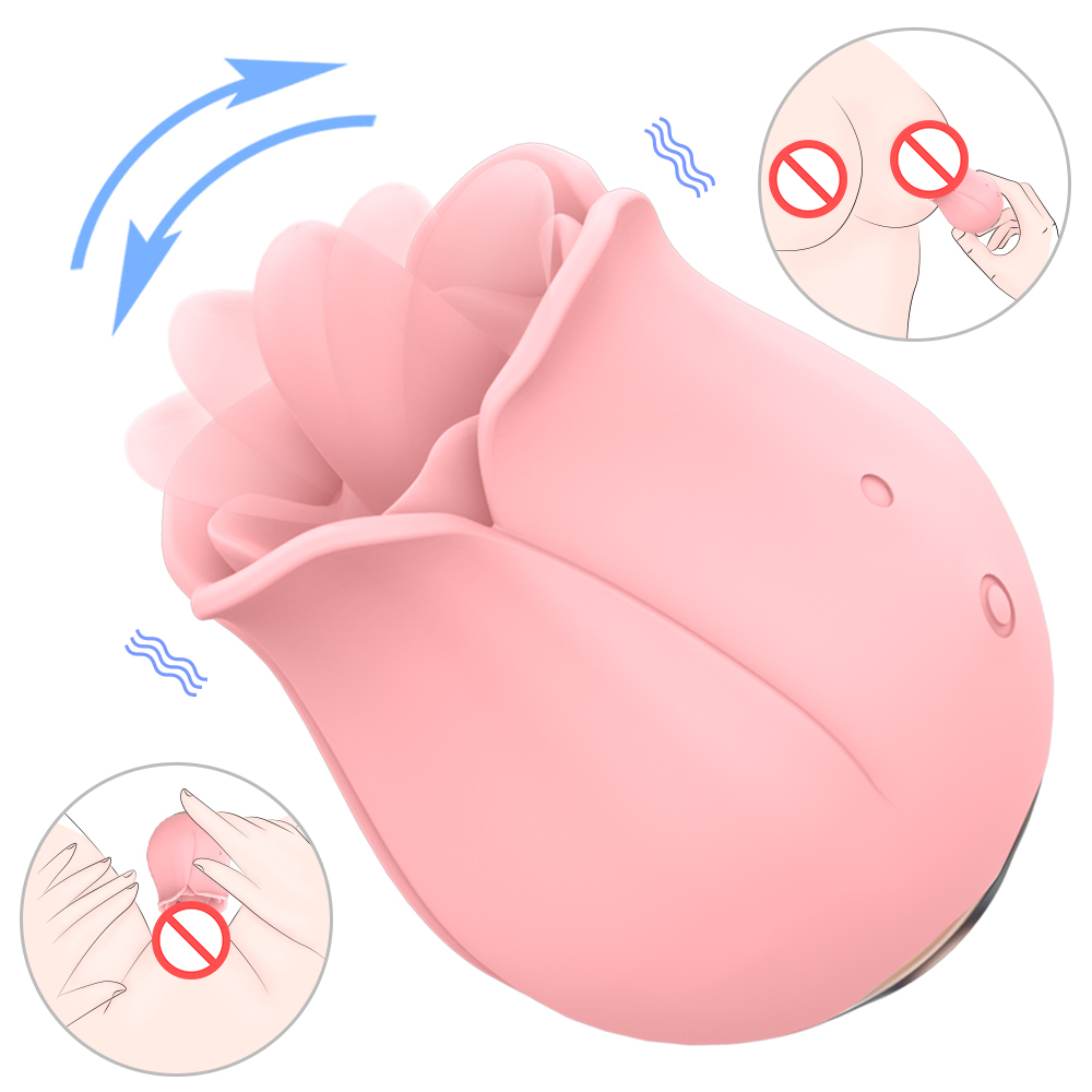 Lene Romantic Rose Tongue Licking Vibrator Clitoris Tail Stimulating Sex Toy Ladies Real Experience Multiple Vibration Modes Rechargeable-image-746840600