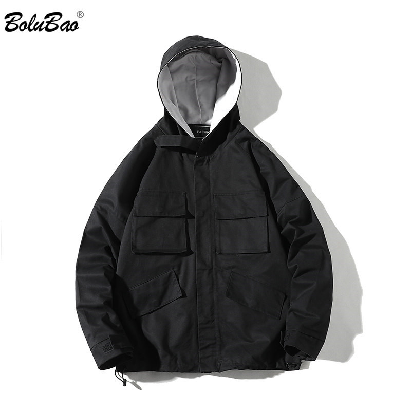 

BOLUBAO Hooded Jacket Men Fashion Coat Autumn Hip Hop Jackets Male Streetwear Casual Solid Color Jackets 210518, Yellow