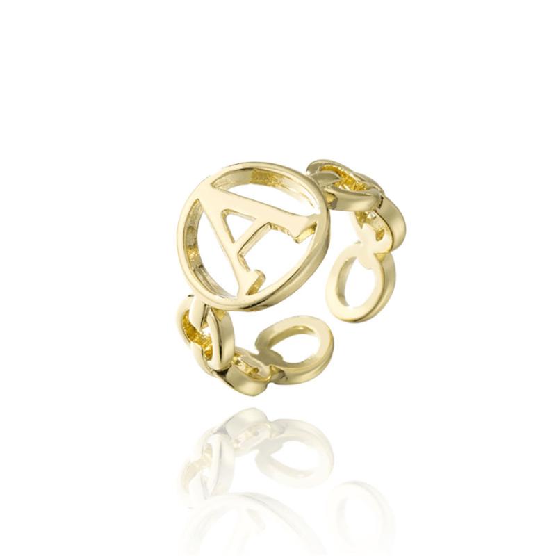 

Wedding Rings A-Z 26 Letters Initial Name For Women Unisex Gold Silver Color Men Geometric Alloy Creative Finger Jewelry, Slivery;golden
