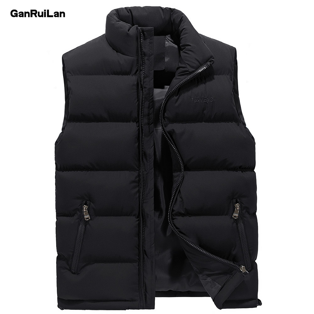 

Mens Vest Jacket Men Autumn Warm Sleeveless Jackets Male Winter Casual Waistcoat Vest Plus Size Veste Homme Clothing B0921 210518, Blue color