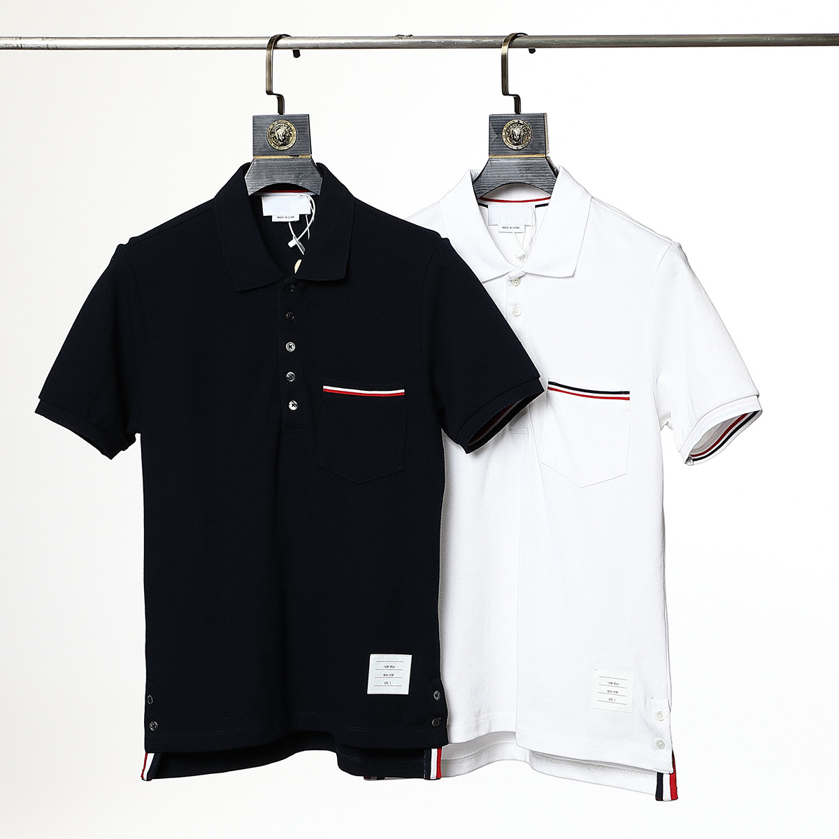 2021 fashion short-sleeved T-shirt lapel polo shirt pure cotton half open collar split T-shirt-image-695903408