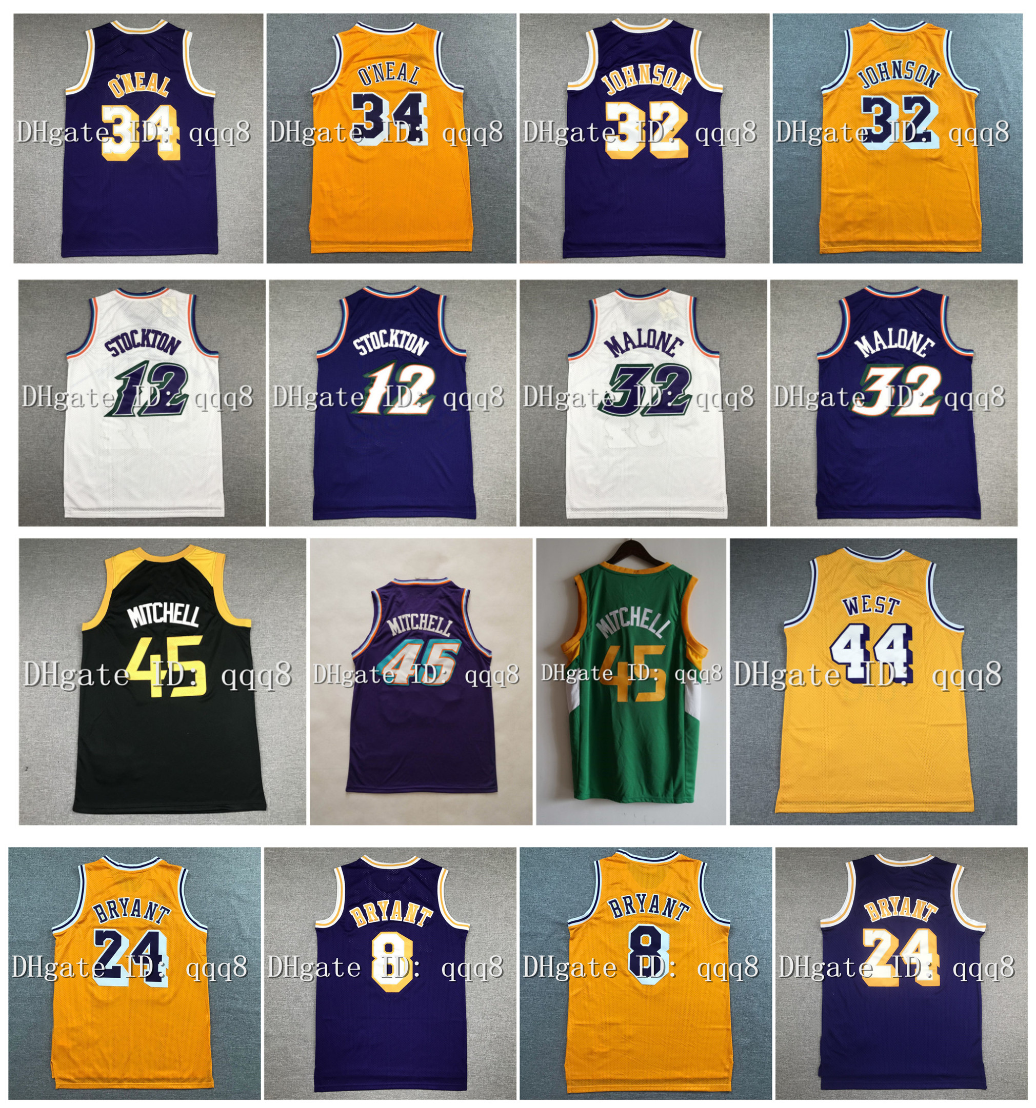 

NCAA Basketball Allen 3 Iverson Jersey 32 Magic Johnson Karl 32 Malone John 12 Stockton Jerry 44 West Kevin 21 Garnett Patrick 33 Ewing Vintage 100% Stitching, As pic