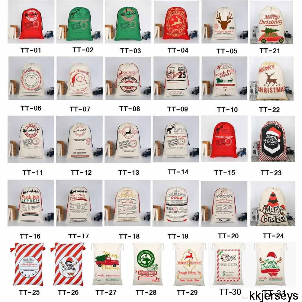 

Lowest Price!!2021 Latest Styles Christmas Gift Bags Large Organic Heavy Canvas-bag Santa Sack Drawstring Bag With Reindeers