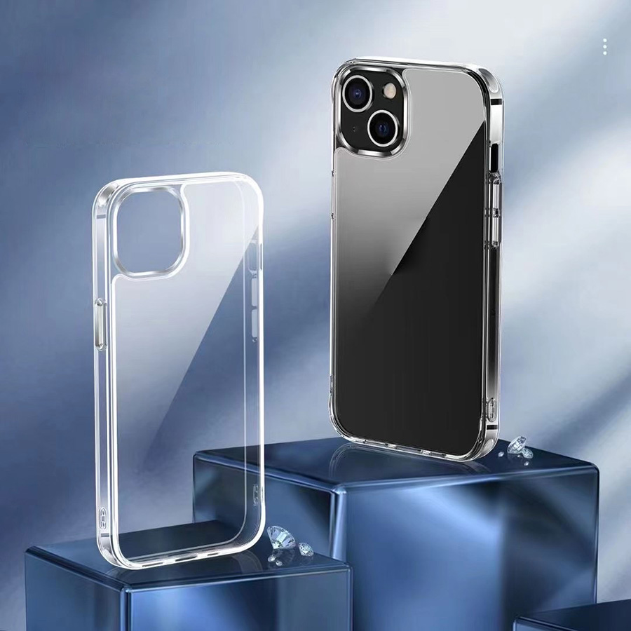 iPhone 15 14 Pro Max S24 Phone Case for Apple 13 12 11 Samsung Galaxy S23 Transparent 2.0 mm PC TPU Crystal Clear Corner-cushioned Chromed Indivi-image-722839062