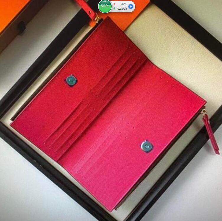 

Wholesale M61287 ADELE Wallet Fashion Leather Women Long Double Zippy Wallets Trendy Zipper Evening Clutch Coin Credit Card Holder Purses, Brown flower pink inside