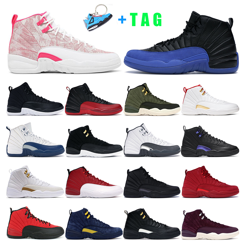 

basketball shoes 12s men women Arctic Pink Flu Game Winter Black Gym Red Reverse Taxi Nylon mens sport sneaker trainer outdoor, 49