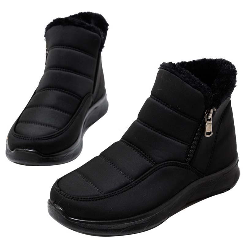 

Boots Women'S 2021 Waterproof Shoes For Women Warm Plush Winter Female Ladies Black