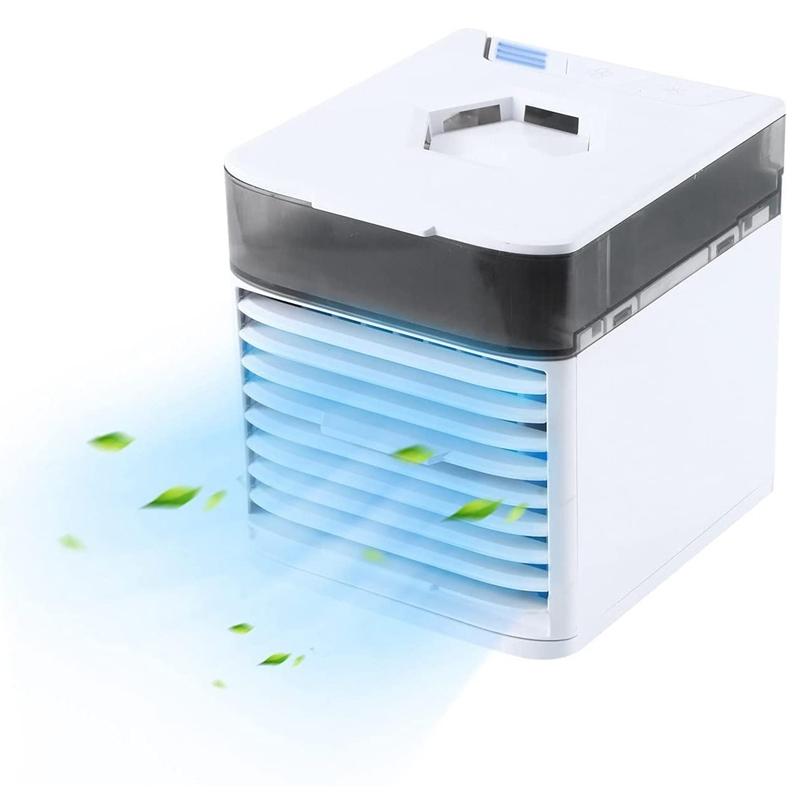 

Electric Fans Portable Air Conditioner Quiet USB Cooler Fan With 3 Speeds 7 Colors Personal LED Light