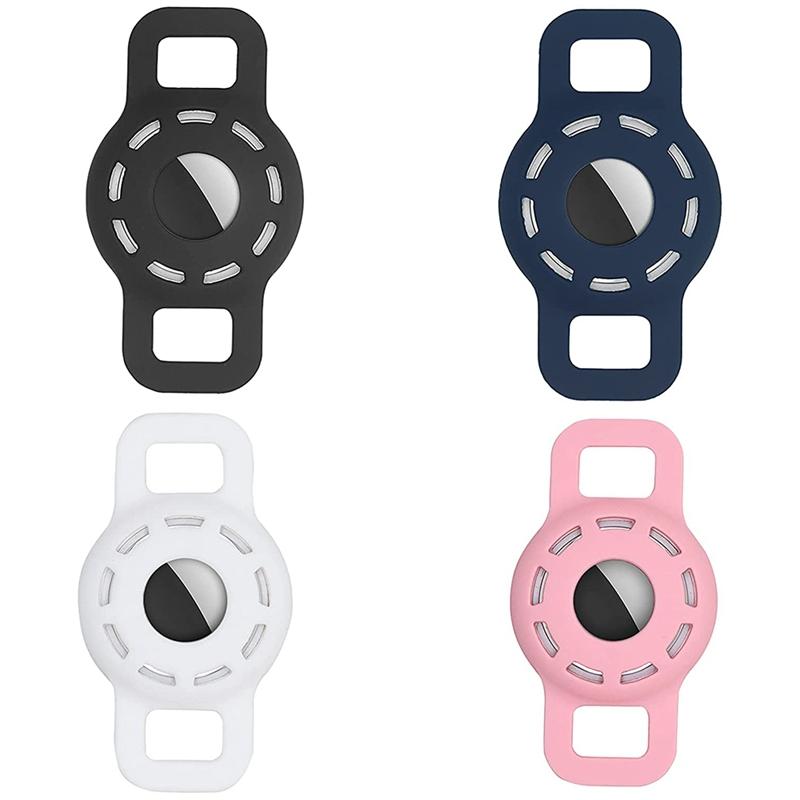 

Cat Collars & Leads Protective Case Compatible For AirTag 2021, 4 Pack Silicone Dog Collar Pet Loop Holder, Lightweight Anti-Scratch