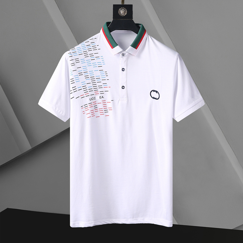 

21SP Summer 100%Cotton Men Polo T-shirt est LOGO Print Fashion Clothing shirt Trend Short sleeve Tshirt Large size -4XL