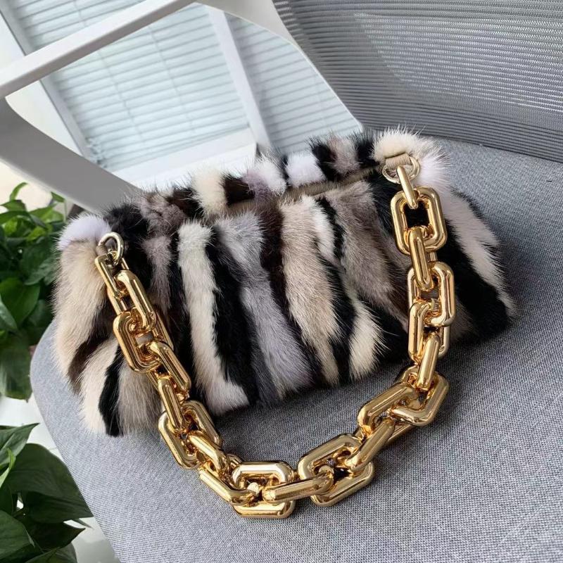 

Evening Bags Fashion Winter Real Fur Mink Bag Women's Handbag Luxury Chain Messenger Shoulder Female Tote Party Clutch
