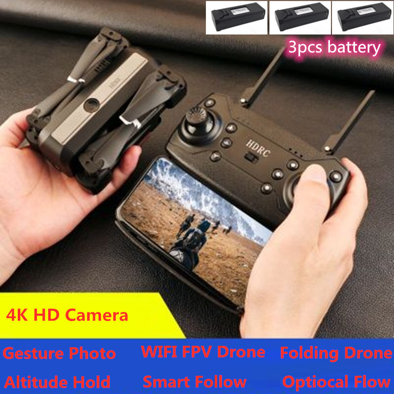 

4K Foldable WIFI FPV RC Drone Aerial Photography Altitude Hold Headless Mode RC Drone 25Mins Flying Time 150m rc distance toy, 720p 1battery