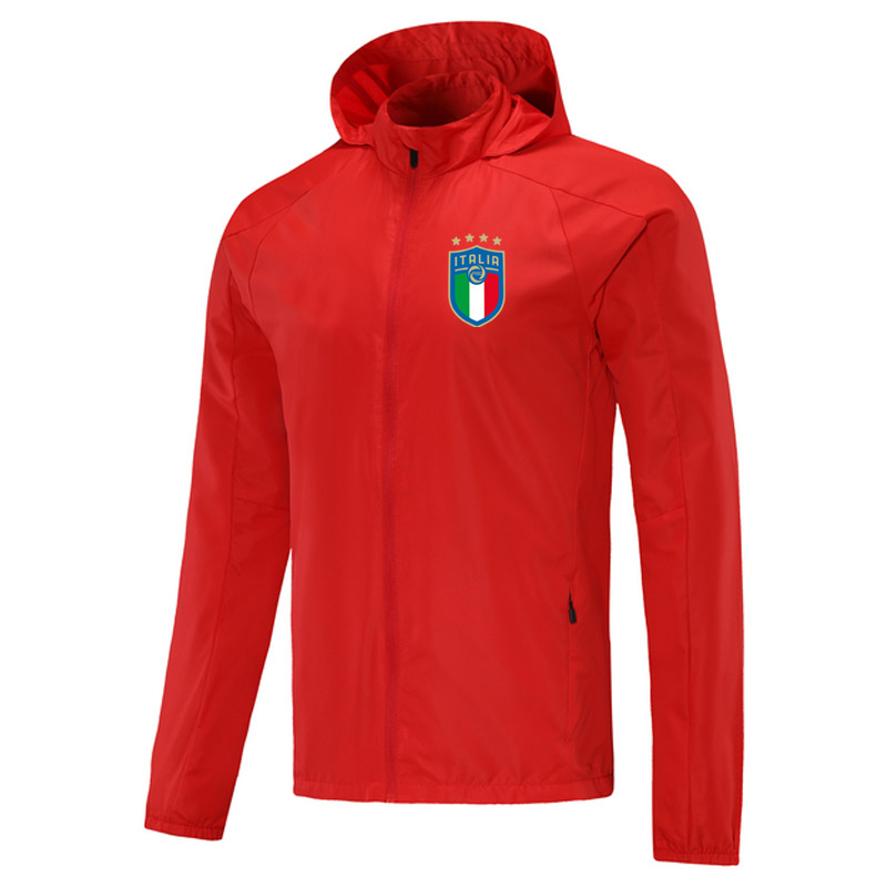 

Italy soccer Windbreaker Men Jackets Zipper Hooded football Windbreakers Jacket Active adult hoodies tracksuits winter coat sports Trench Coats, Black