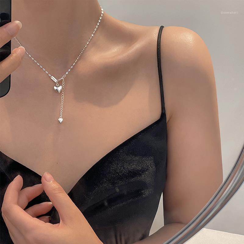 

Chains Solid Silver Chain Necklace Female Xia Joker Clavicle Love Ins Contracted Design Niche