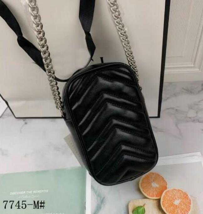 

Fashion high quality Silver metal Marmont shoulder bags women gold chain crossbody bag handbags purse female message clutch, White