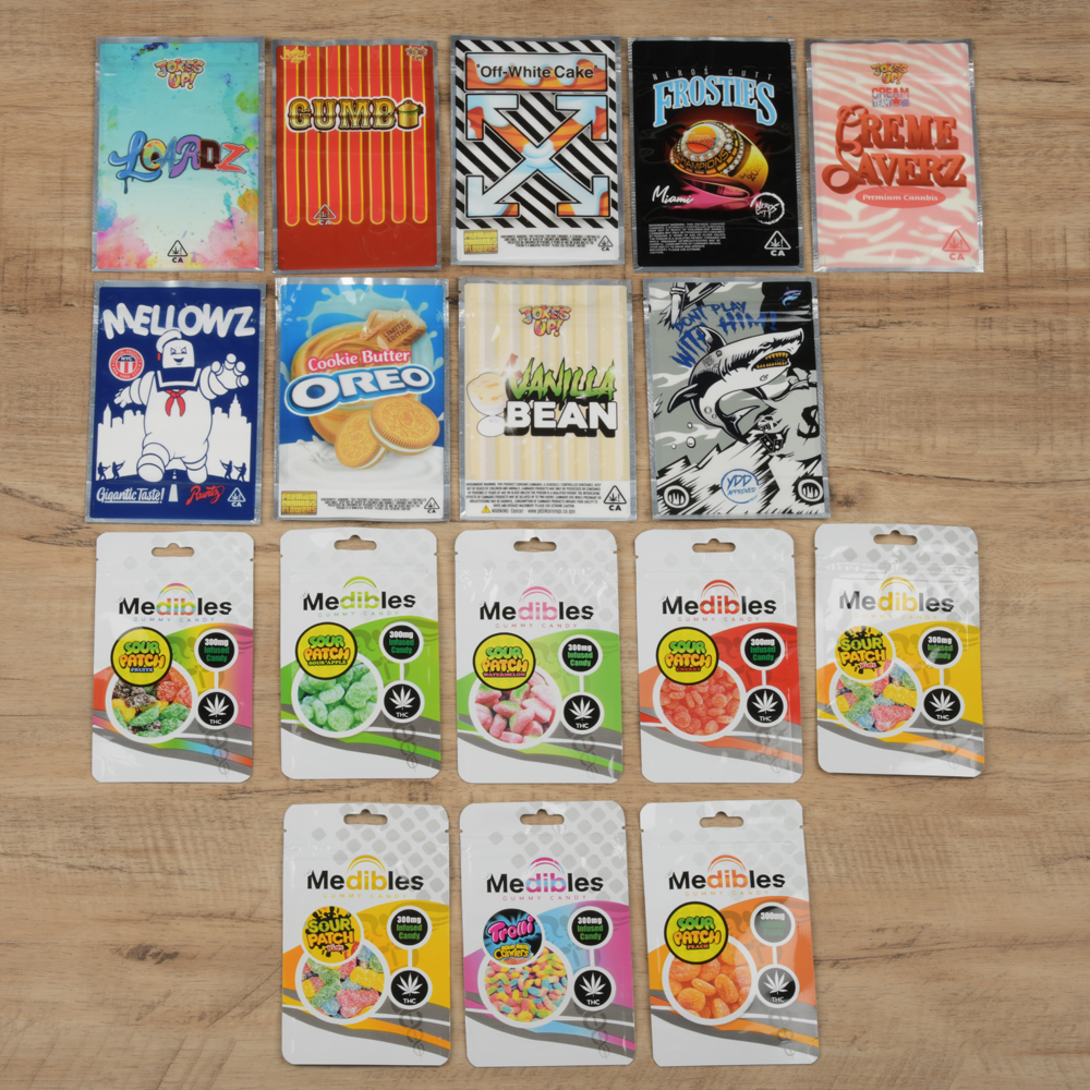 

medibles 300mg Mellowz cookie butter frosties off-white cake gumb Packing Bags