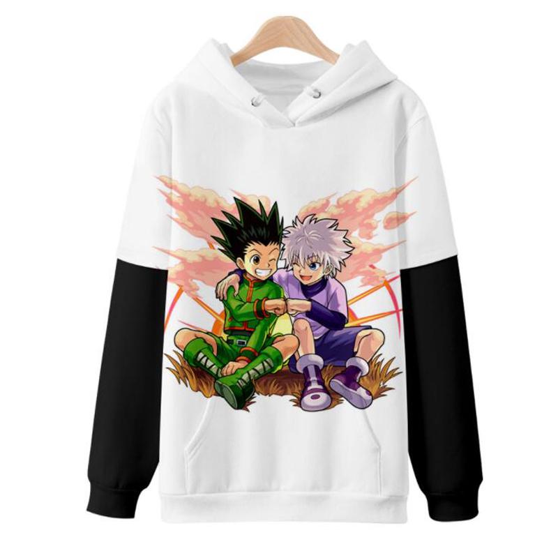 

Men's Hoodies & Sweatshirts Anime HXH X Cosplay Costume 3D Printed Gon And Killua Kurapika Fake Two Piece Hoodie Men Women Casual Swe, Black
