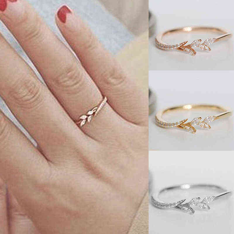 

1PC Eternity Leaf Filigree Ring Alloy Gifts Jewelry Wedding 4-12 G1125