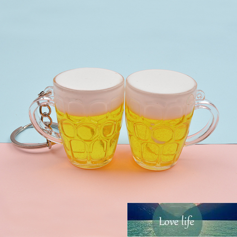 

Fashion Bar Beer Cup Mug Keychain Car Keyring Key Chain for Men Woman Pendant Jewelry Simulation Food Handicraft Ornament Factory price expe, Silver